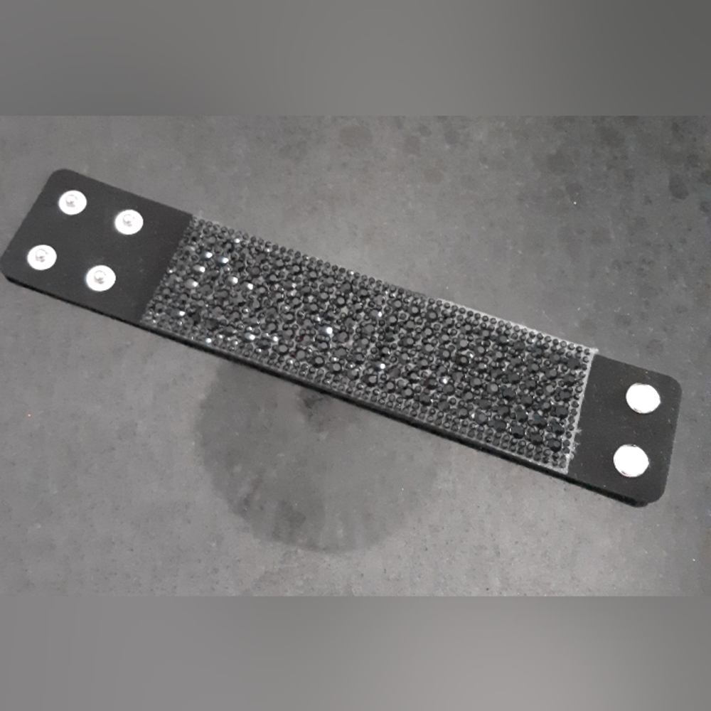 Punk Rhinestone Cuff Bracelet - Picture 4 of 5